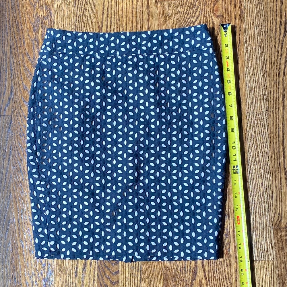 LOFT Black Eyelet Skirt